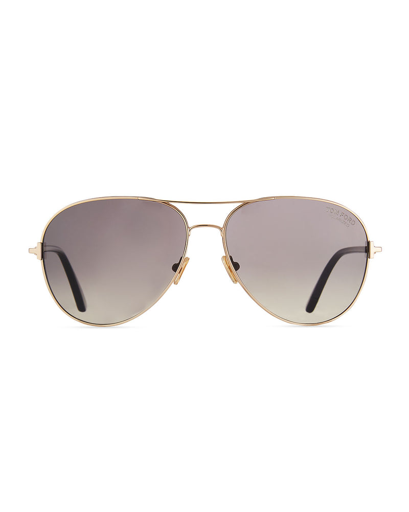 TOM FORD CLARK - SHINY ROSE GOLD/BLACK POLARIZED