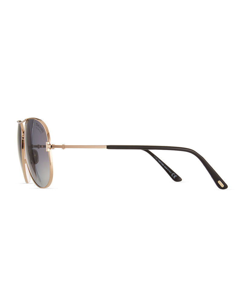 TOM FORD CLARK - SHINY ROSE GOLD/BLACK POLARIZED
