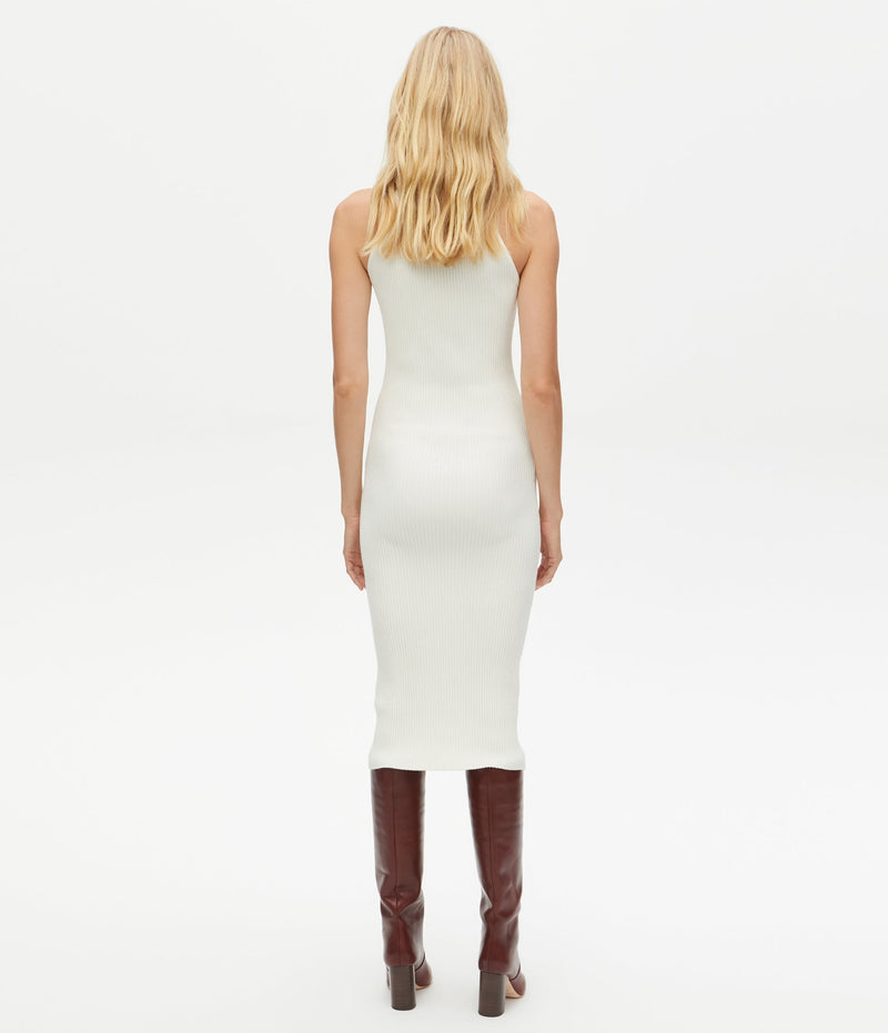 GISELLE RIBBED DRESS - CHALK