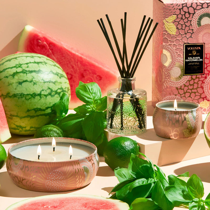 KALAHARI WATERMELON 3 WICK TIN CANDLE 12oz.