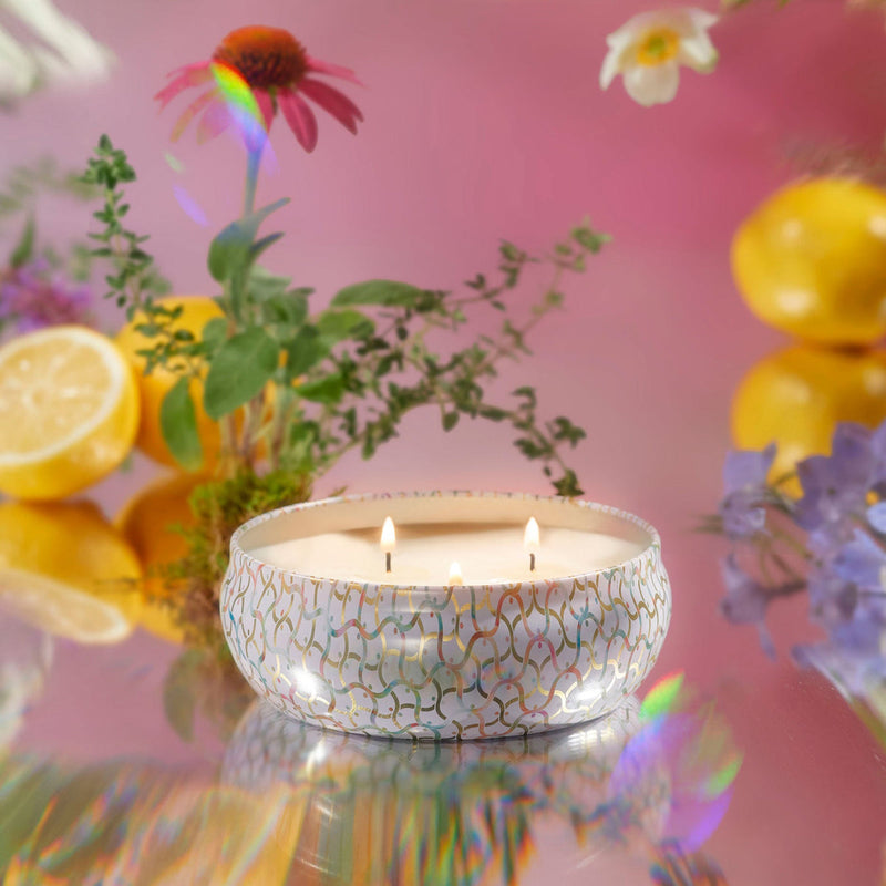 WILDFLOWERS 3 WICK TIN CANDLE 12oz.