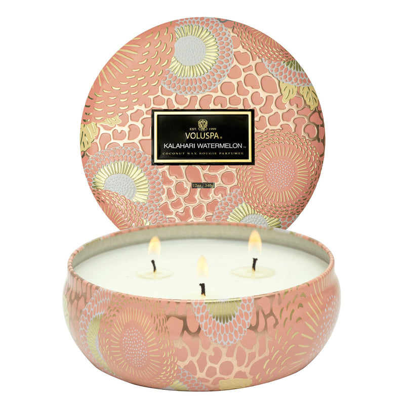 KALAHARI WATERMELON 3 WICK TIN CANDLE 12oz.