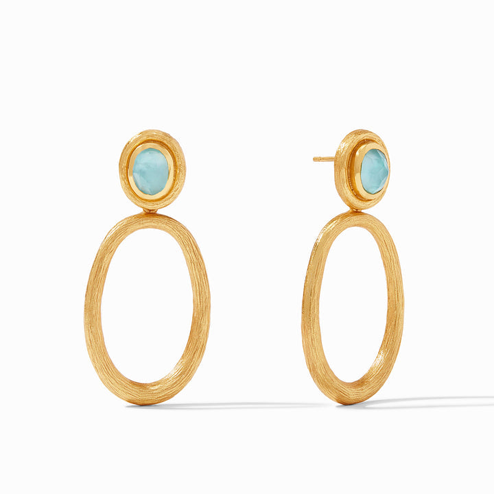 SIMONE STATEMENT EARRING - IRIDESCENT BAHAMIAN BLUE