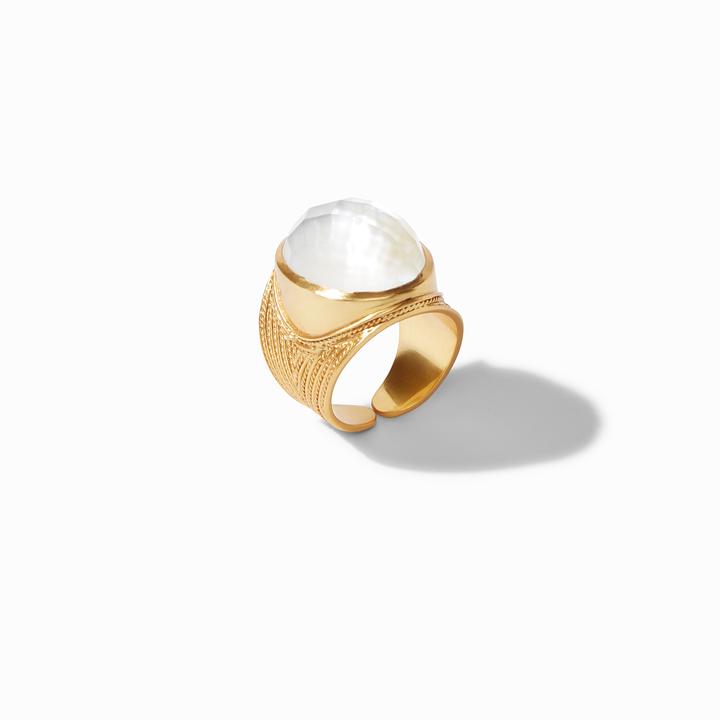 VERONA STATEMENT RING - GOLD CLEAR CRYSTAL