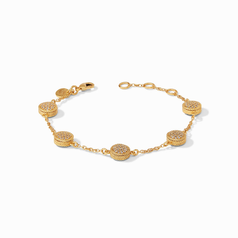 WINDSOR DELICATE GOLD BRACELET - GOLD PAVE WHITE CZ