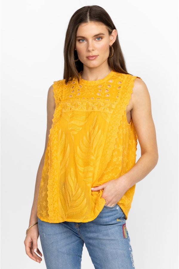 LEAFY CONCETTA BLOUSE - WARM APRICOT