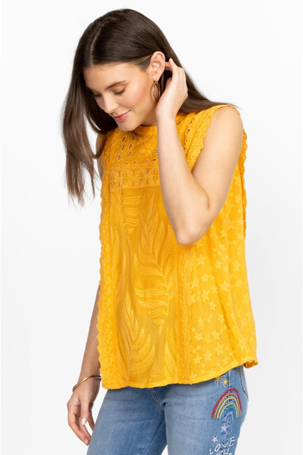 LEAFY CONCETTA BLOUSE - WARM APRICOT