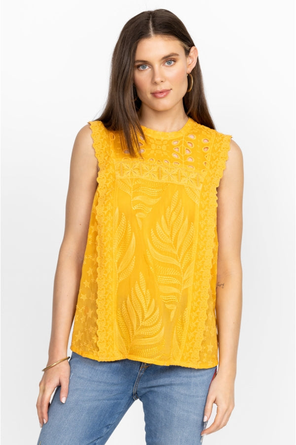 LEAFY CONCETTA BLOUSE - WARM APRICOT