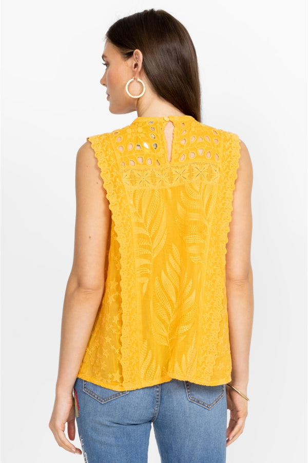 LEAFY CONCETTA BLOUSE - WARM APRICOT