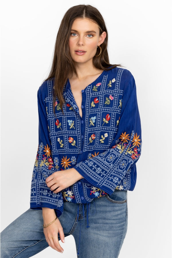 WYATT BLOUSE - DK BLUE