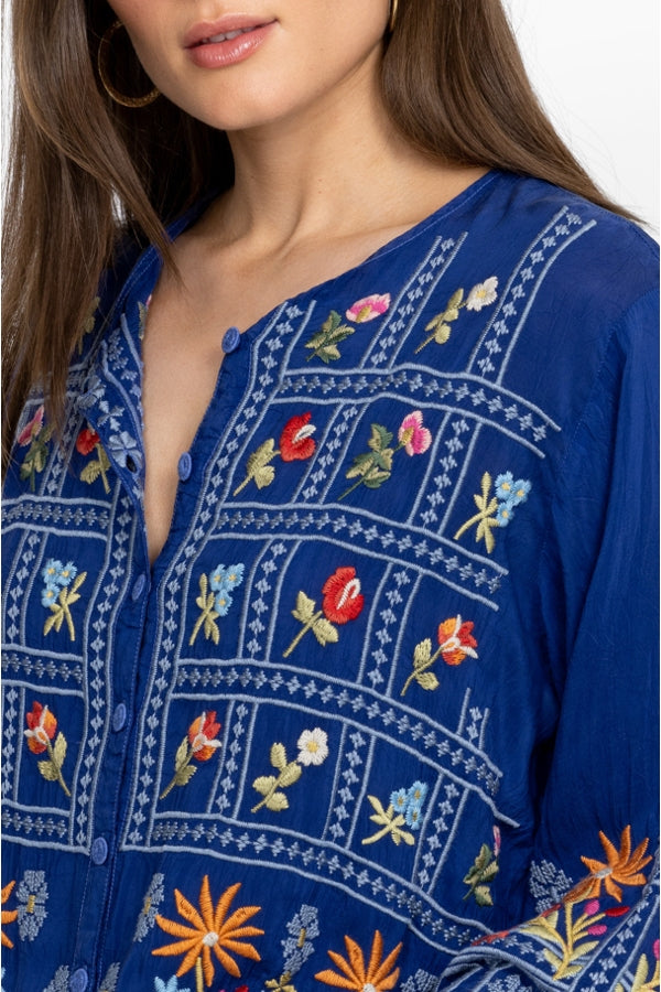 WYATT BLOUSE - DK BLUE