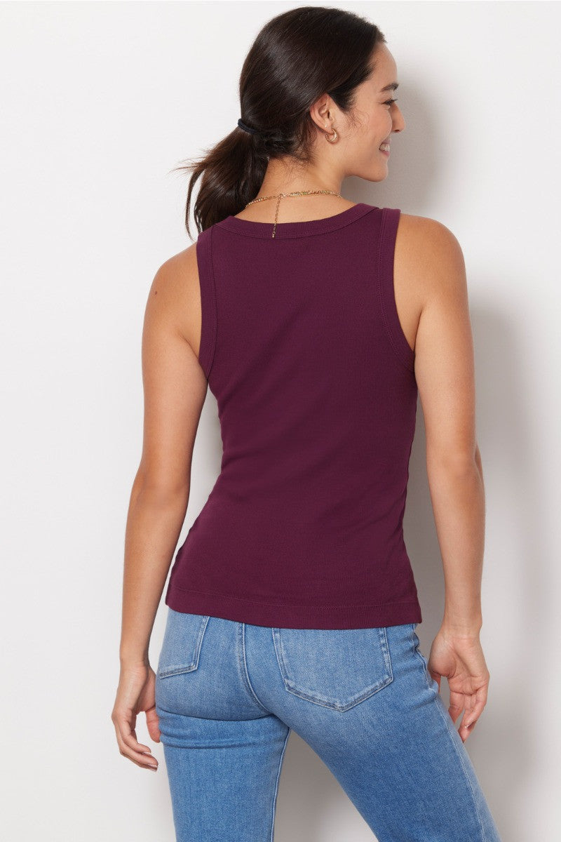 MAYA V-NECK TANK - PLUM