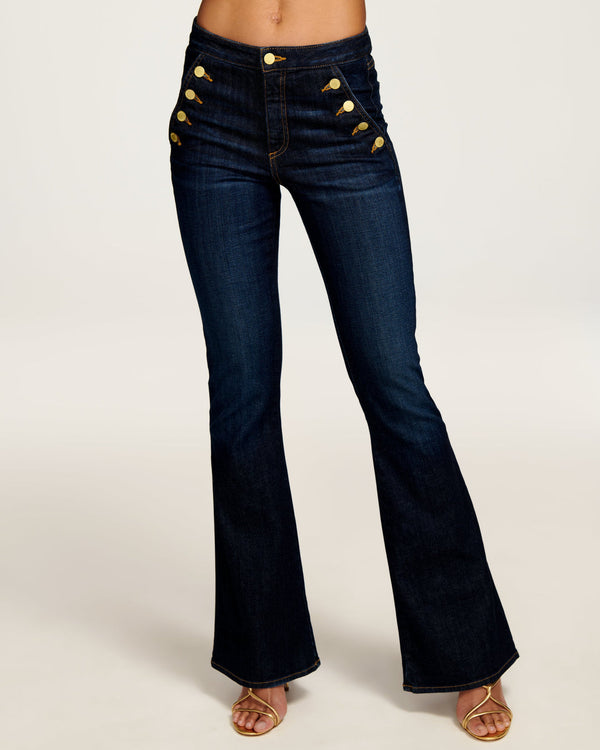 HELENA HIGH RISE FLARE JEAN - DK RINSE