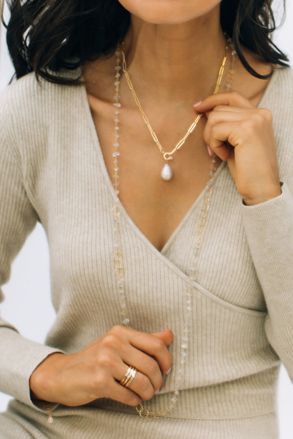 HERKIMER DIAMOND LAYERING NECKLACE