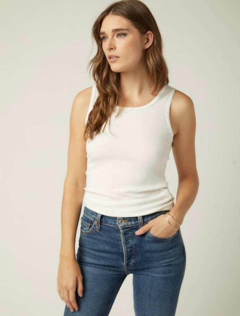 EVERYDAY RIBBED TANK - CREAM