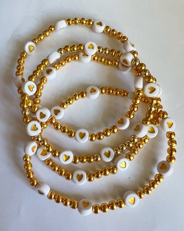 BRACELETS WITH LOVE NJ - GOLD - HEARTS