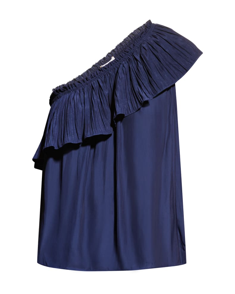 ROSE ONE SHOULDER TOP - SPRING NAVY