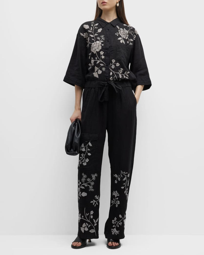 LAEL WIDE LEG CARGO PANT - BLACK