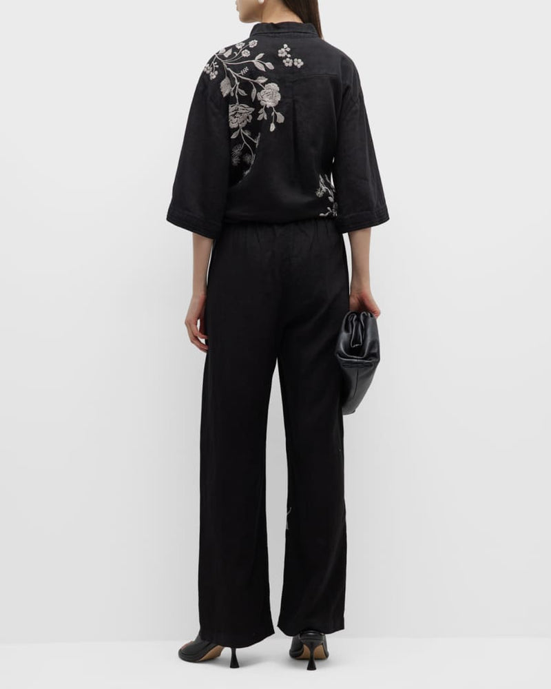 LAEL WIDE LEG CARGO PANT - BLACK
