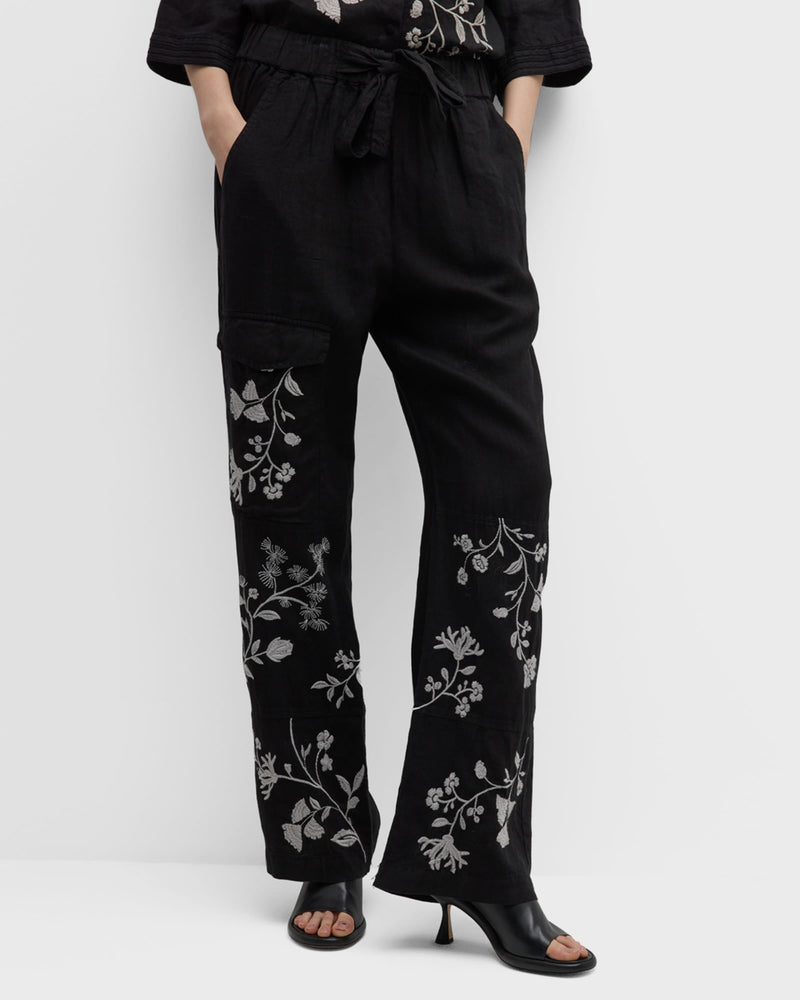 LAEL WIDE LEG CARGO PANT - BLACK