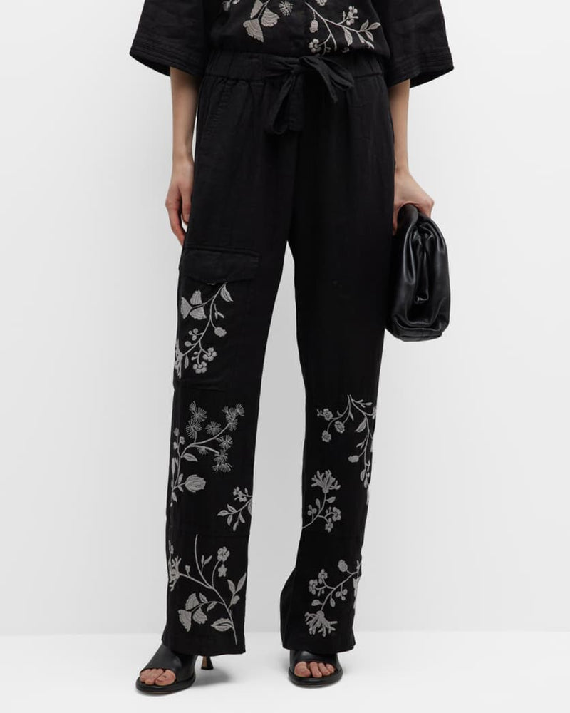 LAEL WIDE LEG CARGO PANT - BLACK