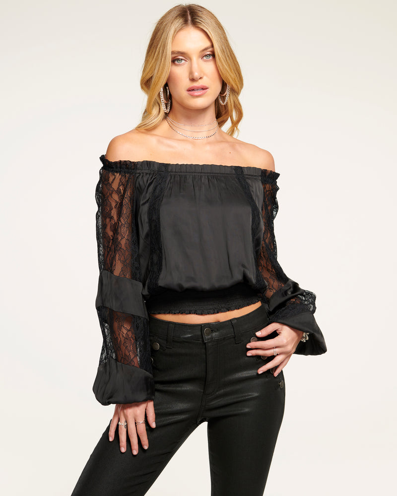 SOPHIE LACE TOP - BLACK