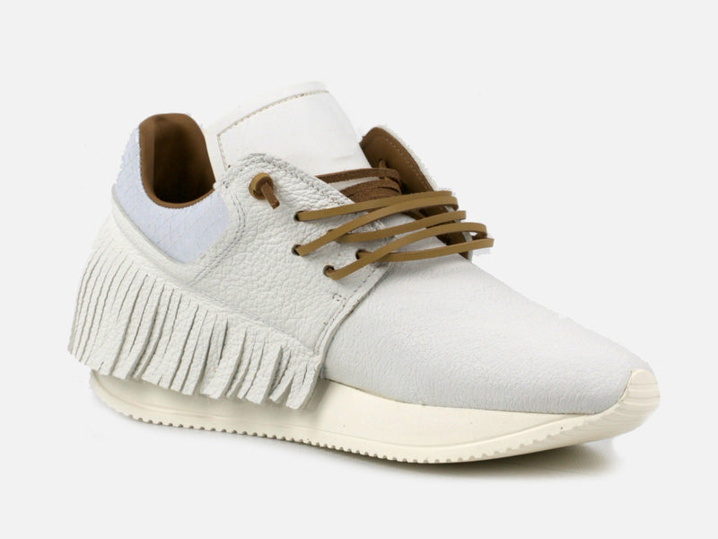 LEATHER FRINGE SNEAKER - WHITE