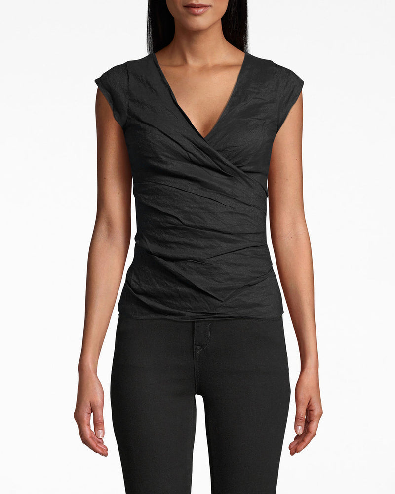 COTTON METAL LOGAN TOP - BLACK