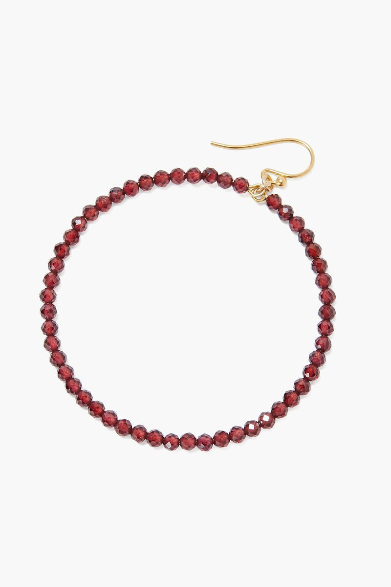 GRAND GARNET HOOP EARRINGS