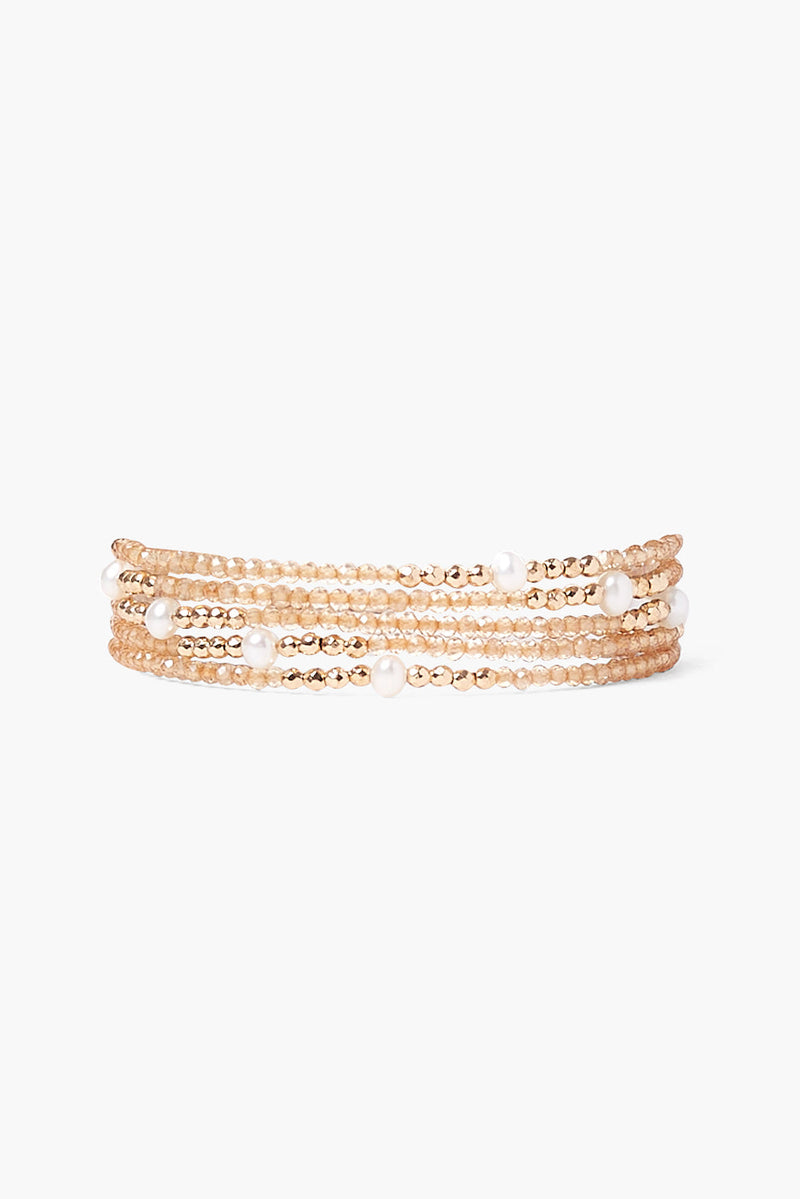 CITRINE MIX GOLD STEP NAKED WRAP BRACELET